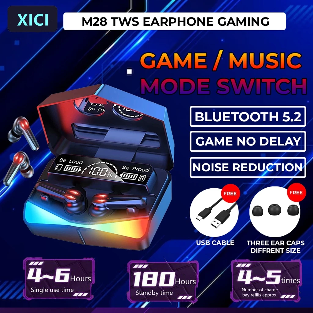 

TWS-стереонаушники M28 с поддержкой Bluetooth и шумоподавлением