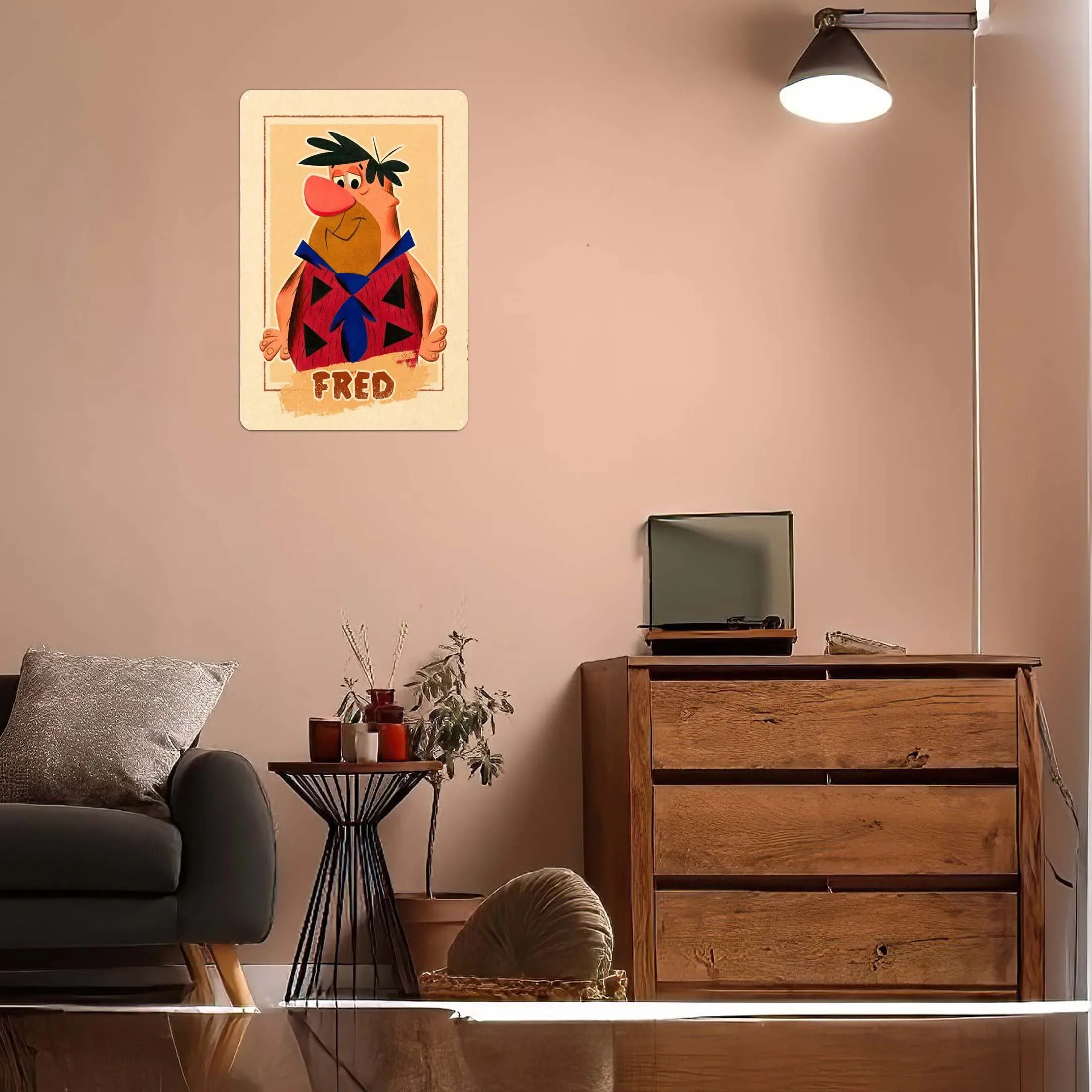 Фред флинстон мультяшный металлический постер украшение для спальни винтажный
