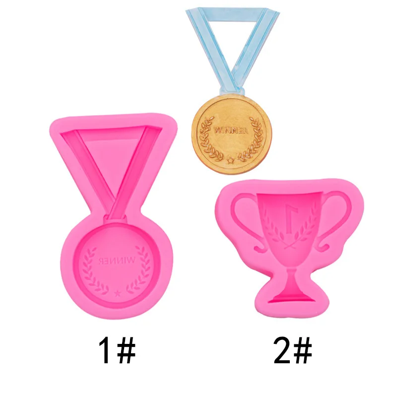 

Creative Trophy Shape Medal Silicone Fondant Mold Cake Baking Decoration Mould Kids Birthday Chocolate Cookies Tools