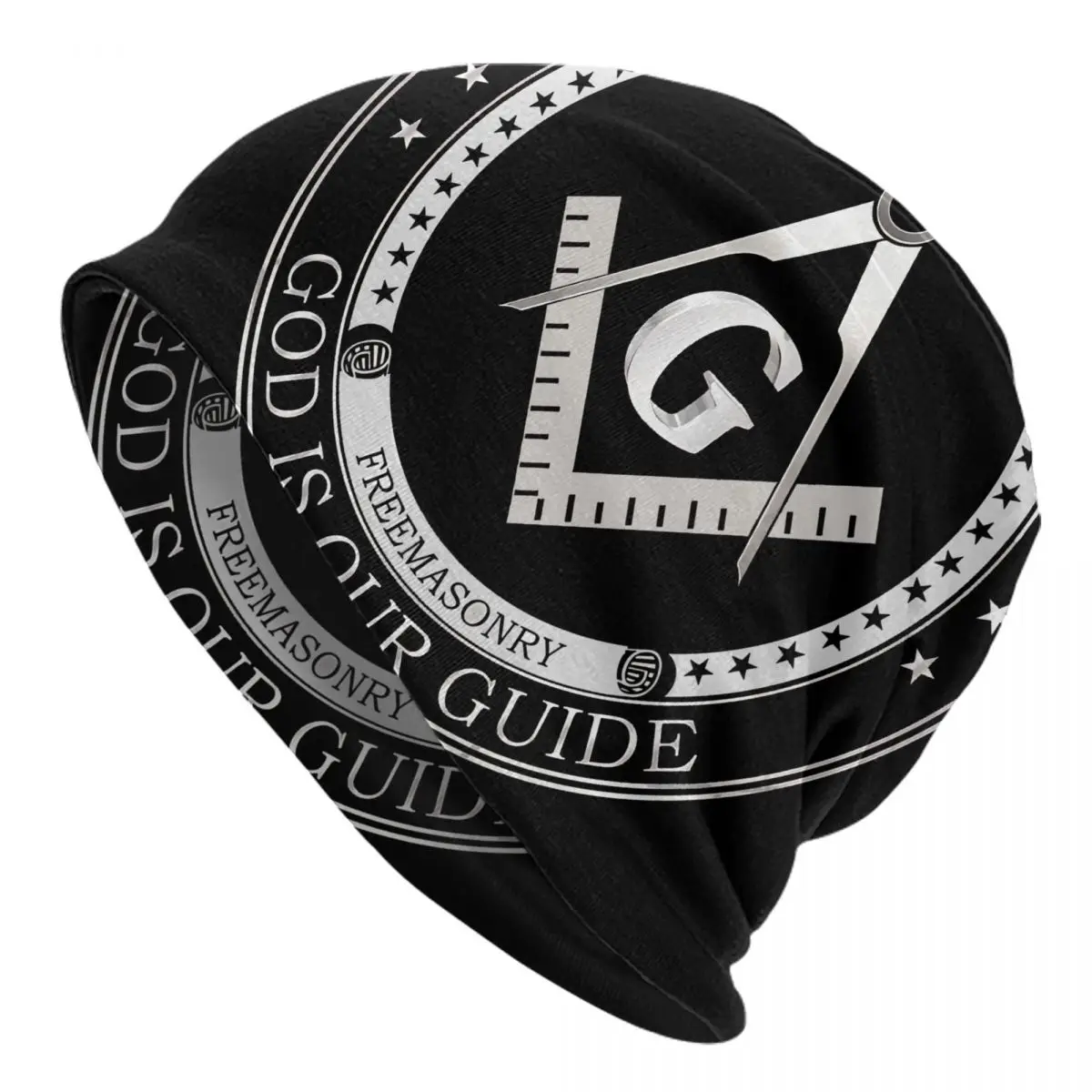 

Freemason Gold Square Compass Skullies Beanies Caps Design Thin Hat Autumn Spring Bonnet Hats Men Women's Unisex Ski Cap