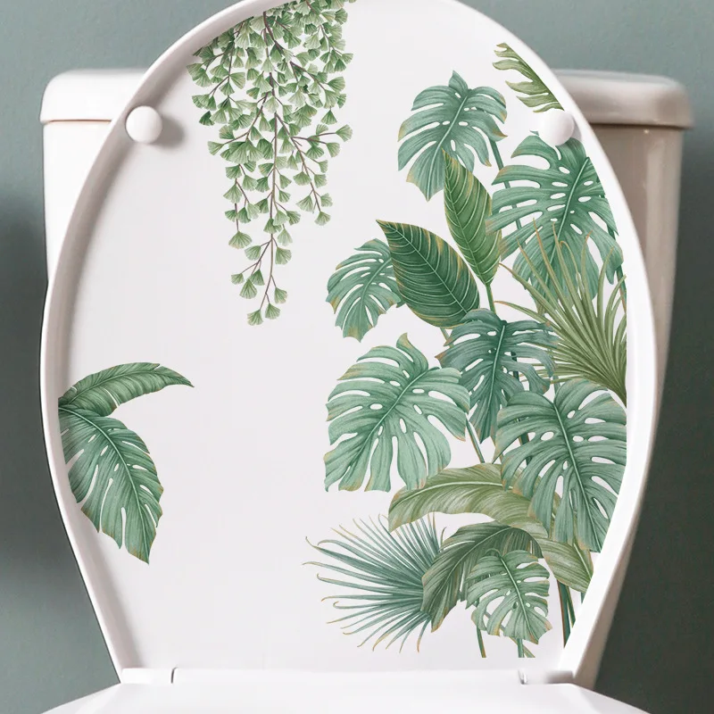 Натуральные растения зеленые листья толиет наклейки на Крышку Сиденья