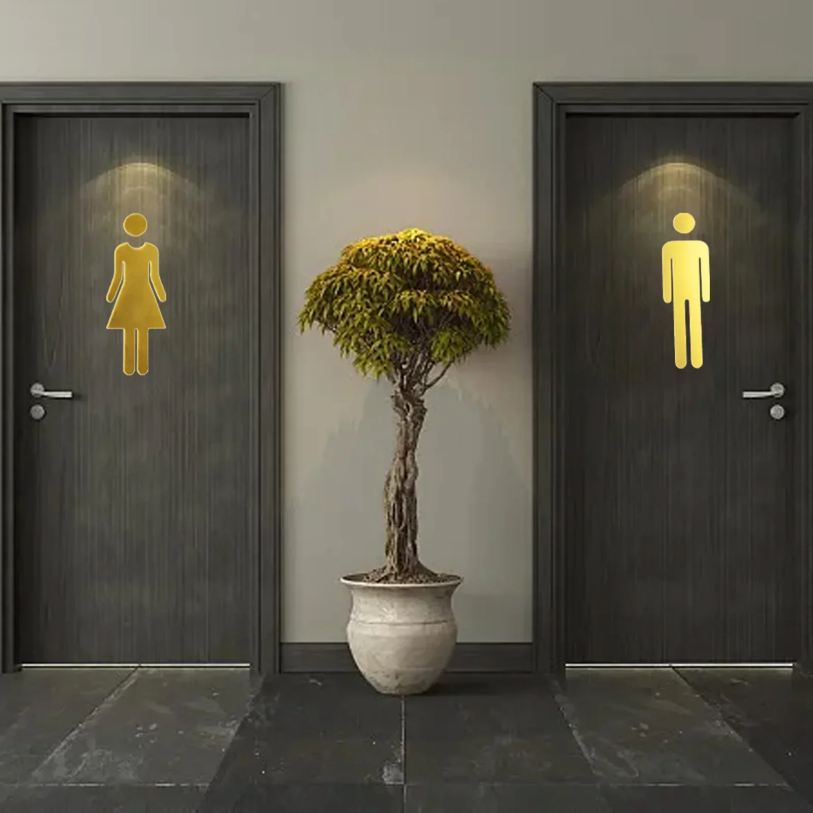 3D акриловая вывеска для туалета самоклеящаяся мужчин и женщин знак наклейка