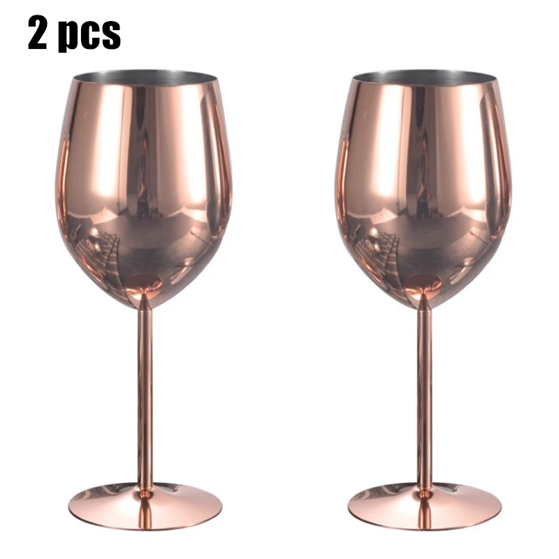 2pcsнержавеющая сталь винные глянцы розовое золото полированная водка чашка сок ликер шампанское бокал 350 мл тумблера Вечеринка свадьба посуда для напитков