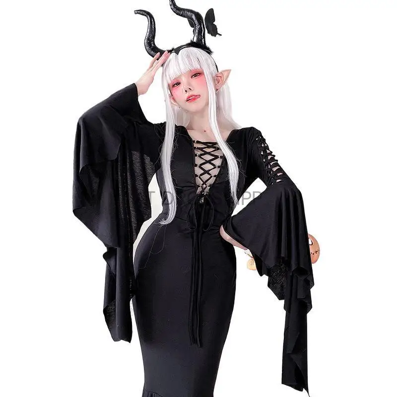 Средневековое винтажное платье на Хэллоуин костюмы ведьмы-вампира для косплея