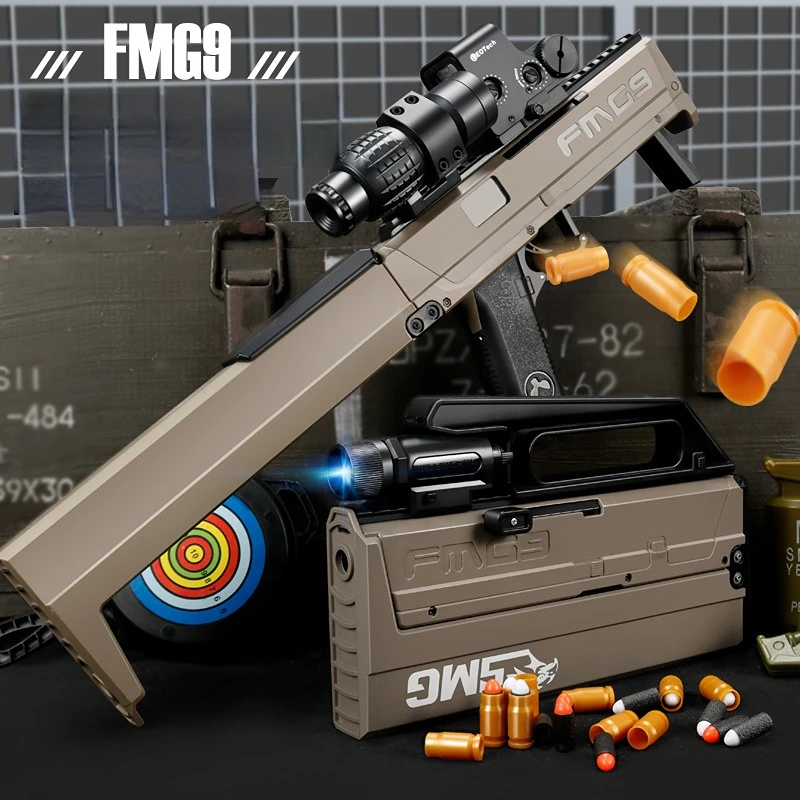 

Toy Gun Like Real FMG9 Manual Shell Folding Submachine Gun Soft Shotgun Kids Boy Simulation Toy Gun Premium Gift