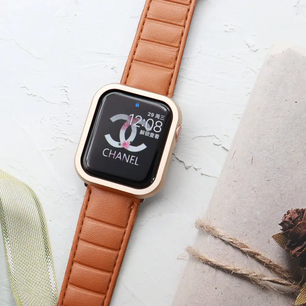 Чехол-бампер для Apple Watch band 41 мм 45 40 44 38 42 защитный чехол с металлической рамкой iwatch