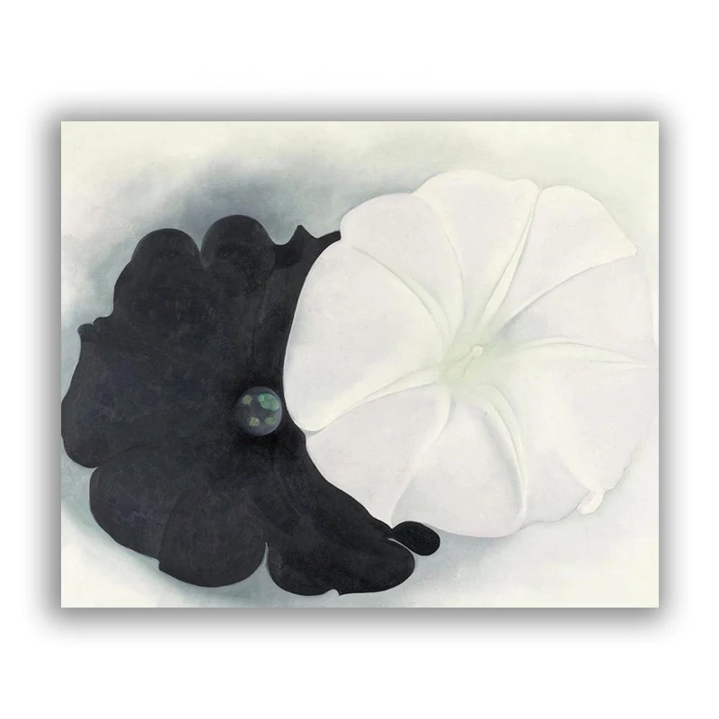 Джорджия о'keeffe черная Petunia и белая утренняя слава фотография на холсте