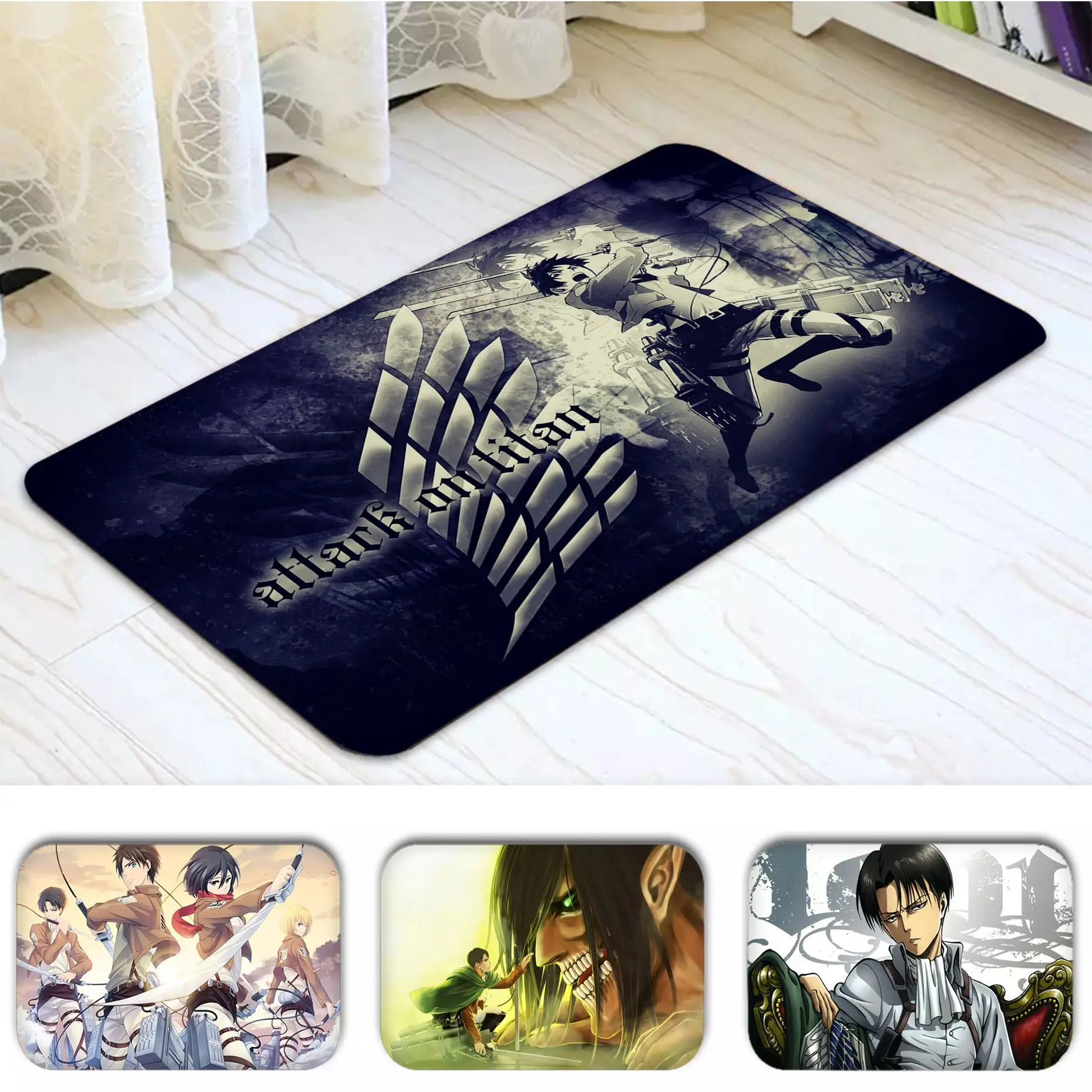 

Anime A-Attack On Titan Door Mat Retro Multiple Choice Living Room Kitchen Rug Non-Slip Toilet Rug