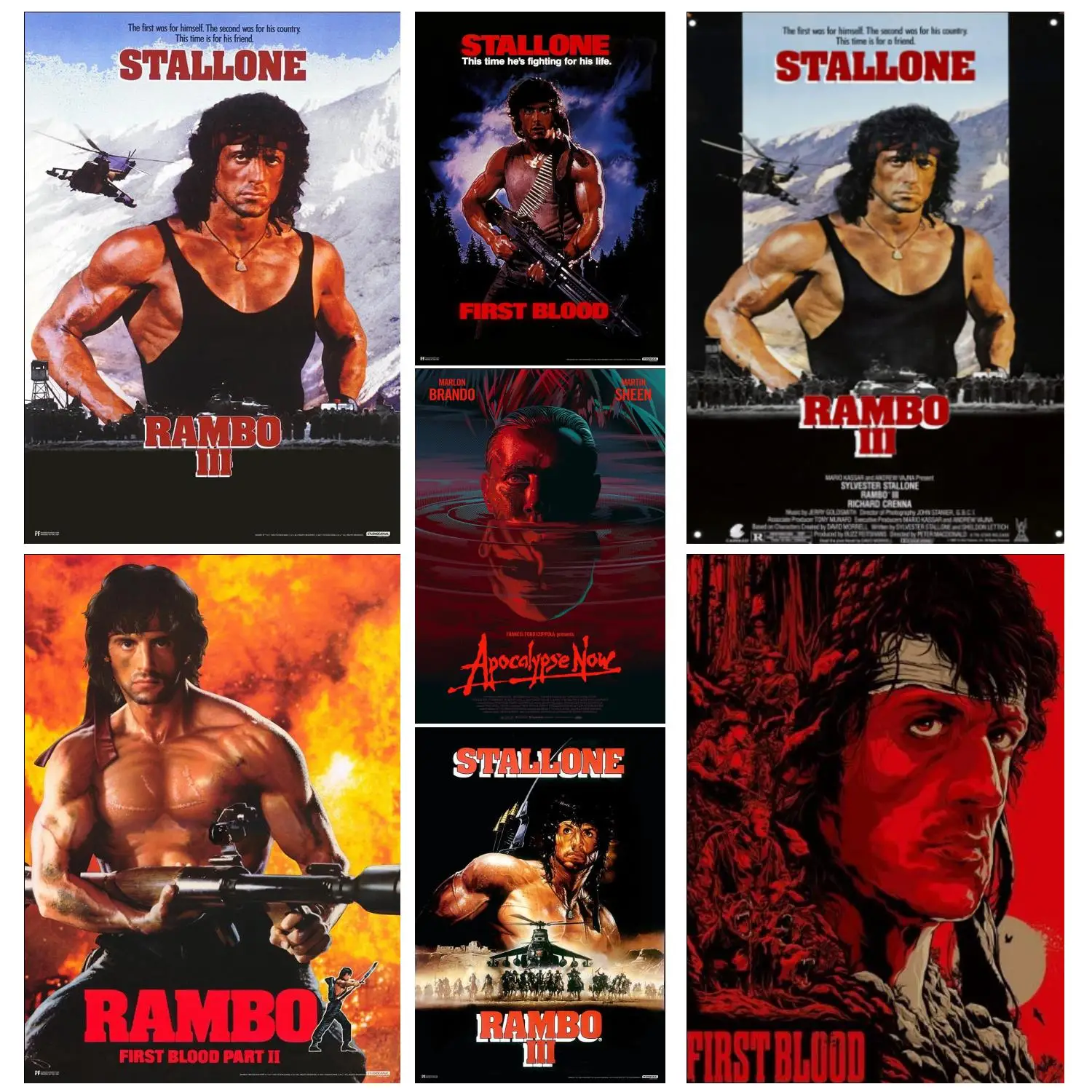 Плакат из фильма Rambo III (1988), декоративный художественный плакат на холсте и настенный художественный плакат, современный семейный Декор для спальни, плакаты