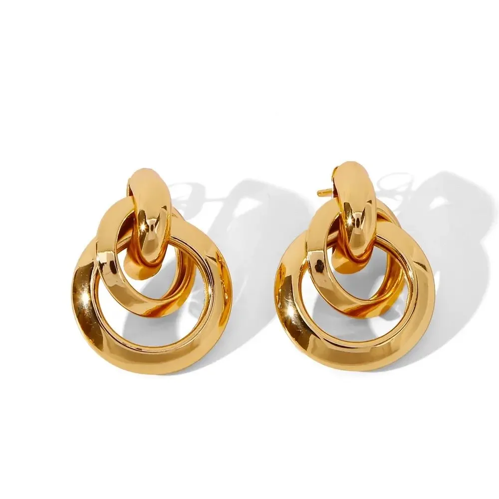 Новые модные маленькие серьги-гвоздики для женщин золотого цвета металлические