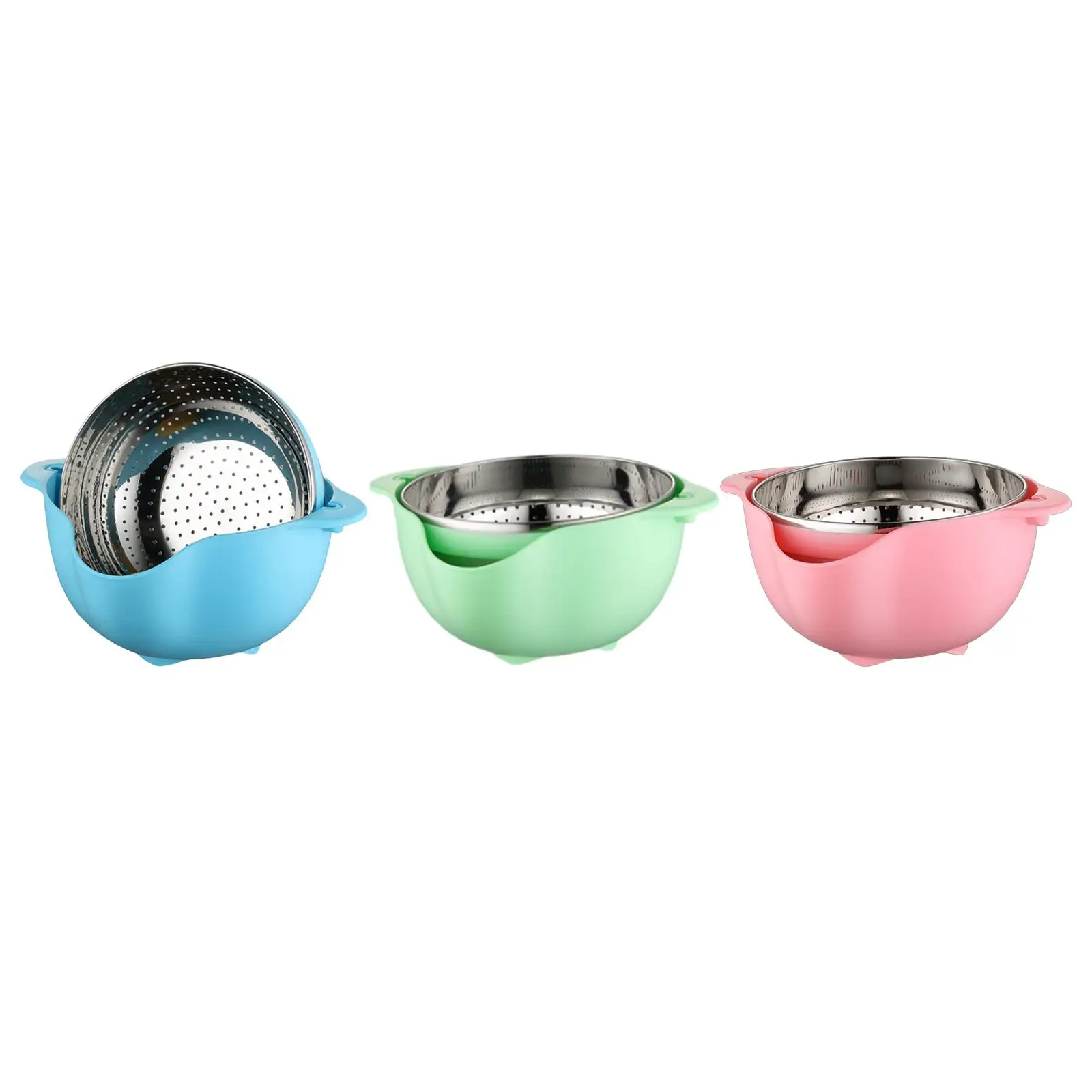 

Double Layered Drain Basket Kitchen Organization Reusable Drain Basin and Basket Rotatable Drainer for Household Kitchen