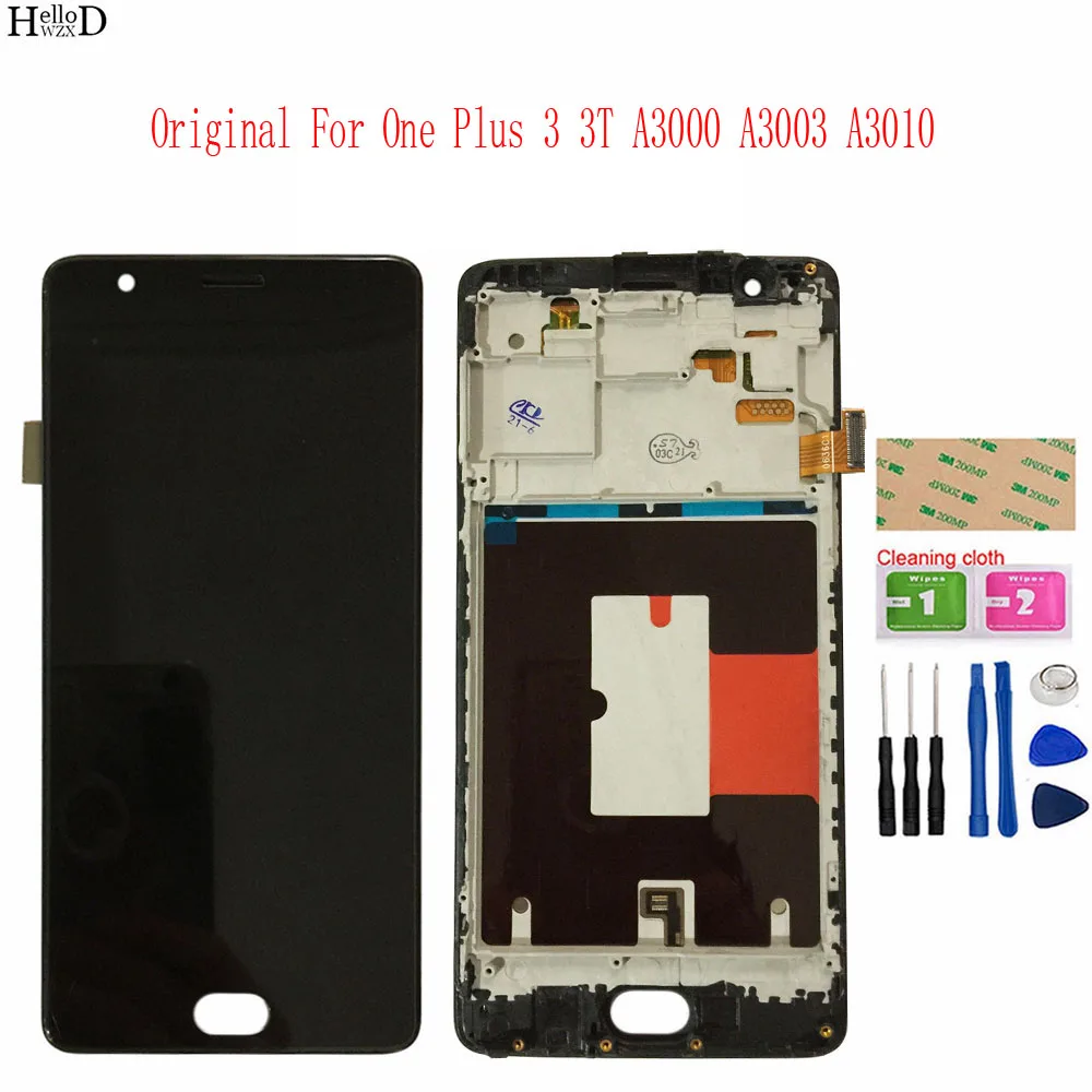 Протестированный ЖК-экран для One Plus 3 3T A3000 A3003 A3010 ЖК-дисплей цифровой