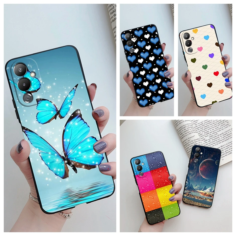 Мягкая задняя крышка для Tecno Pova 4 Чехол чехлы Pova4 LG7n бампер из ТПУ защитный чехол