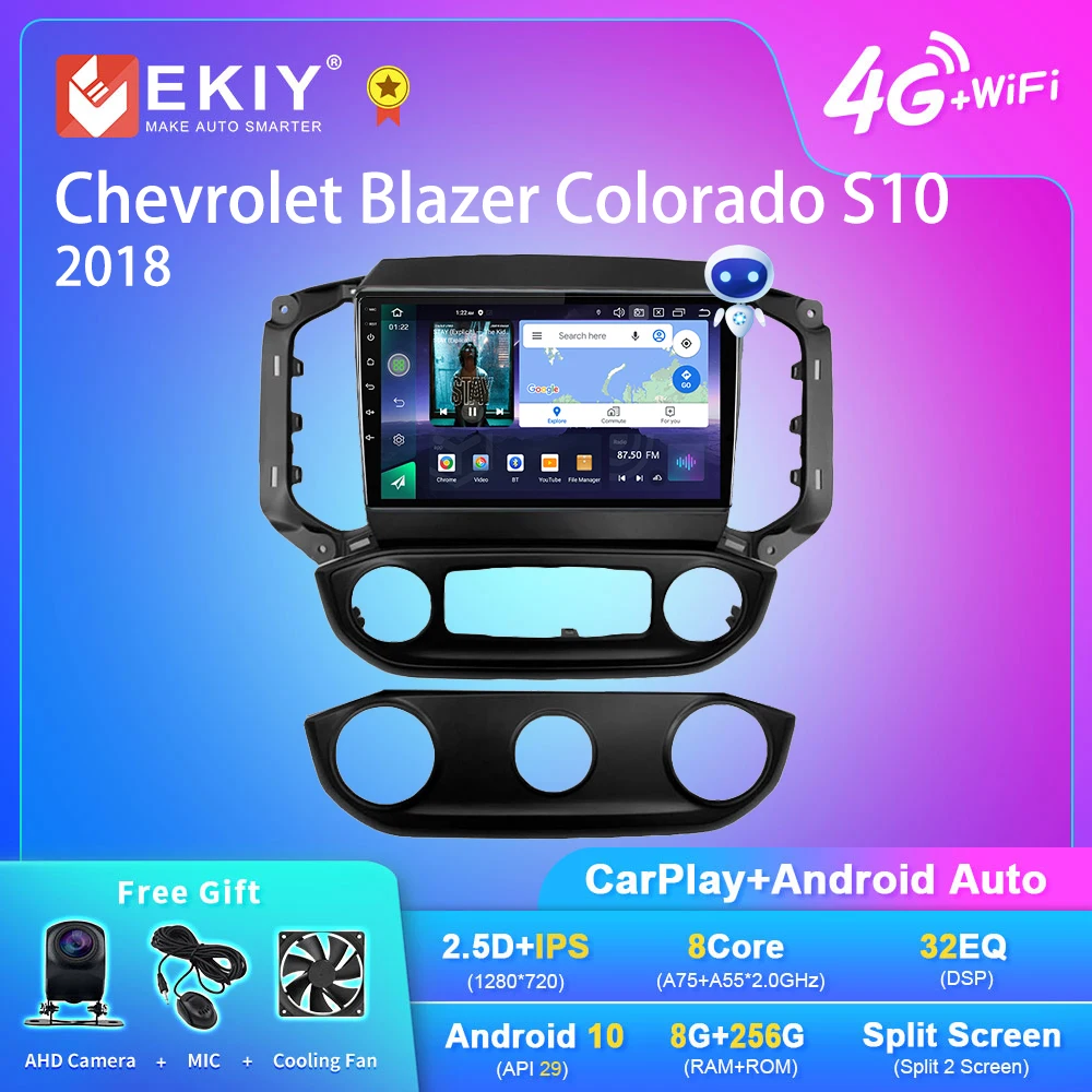 EKIY Q7 Android 10 Автомагнитола для Chevrolet Blazer Колорадо S10 2018 мультимедийный видеоплеер