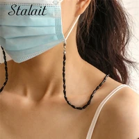 hot selling beaded mask chain holder women anti lost lanyard necklace fashion simple long water drop crystal glasses chain