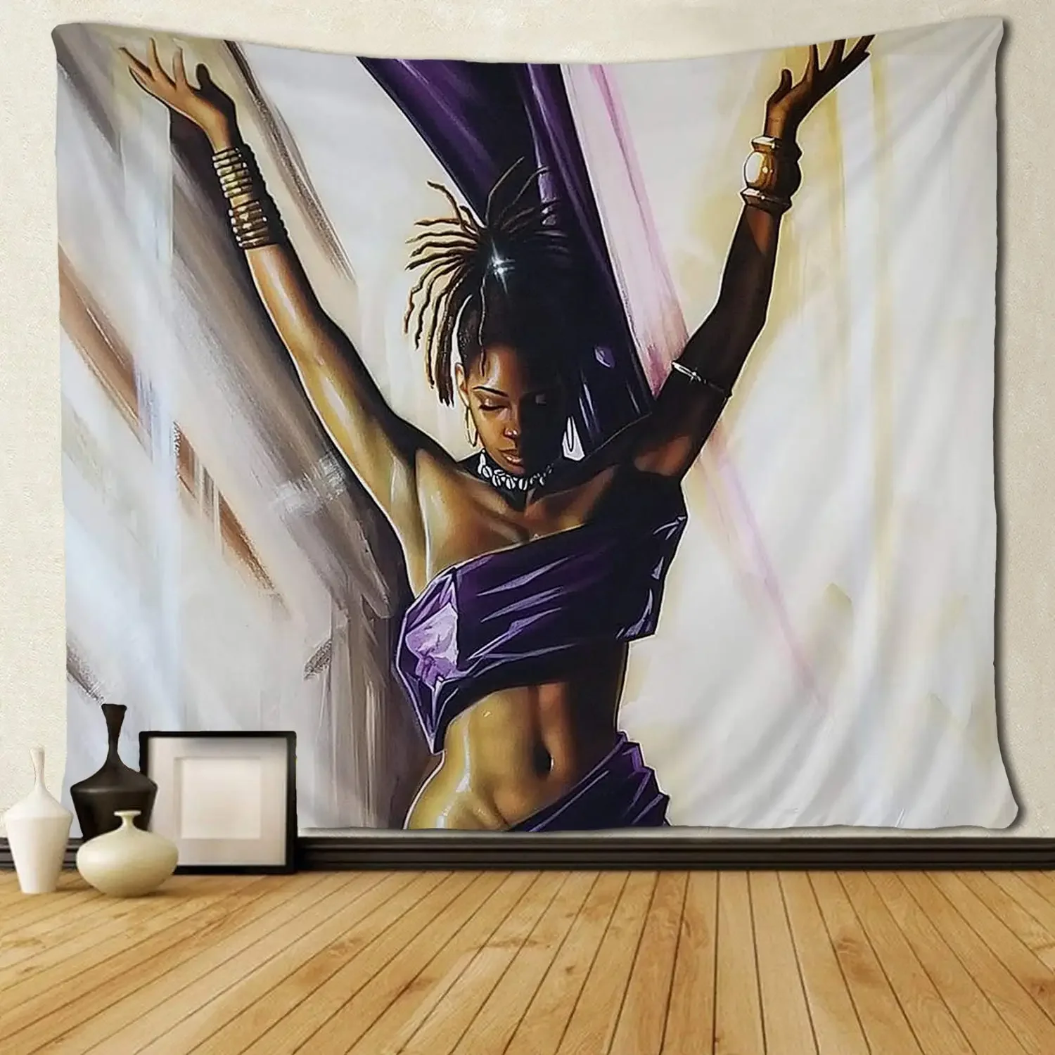 Афро-модель черное искусство афроамериканские женские гобелены для спальни