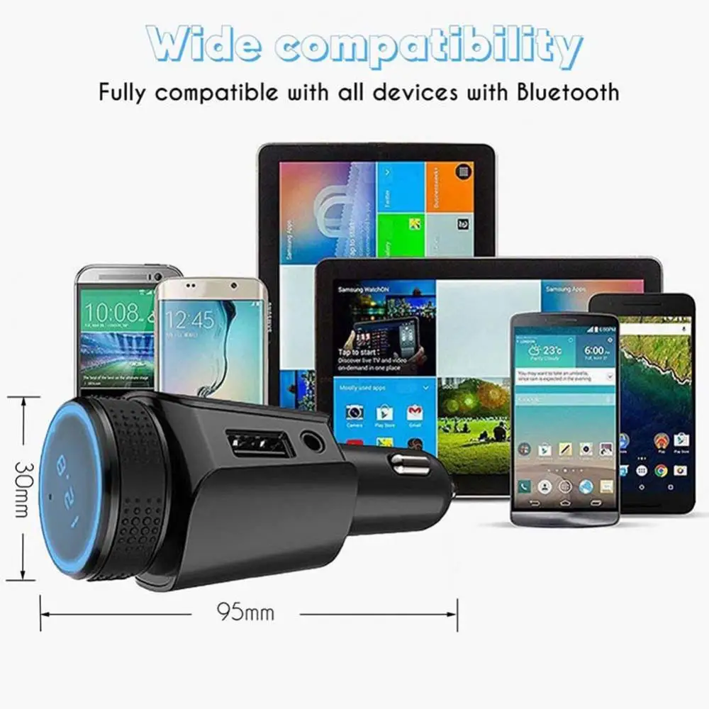 

FM-модулятор, Автомобильный MP3-плеер, беспроводной Bluetooth-комплект, Fm-передатчик, светодиодный Автомобильный MP3-плеер, зарядное устройство USB, а...