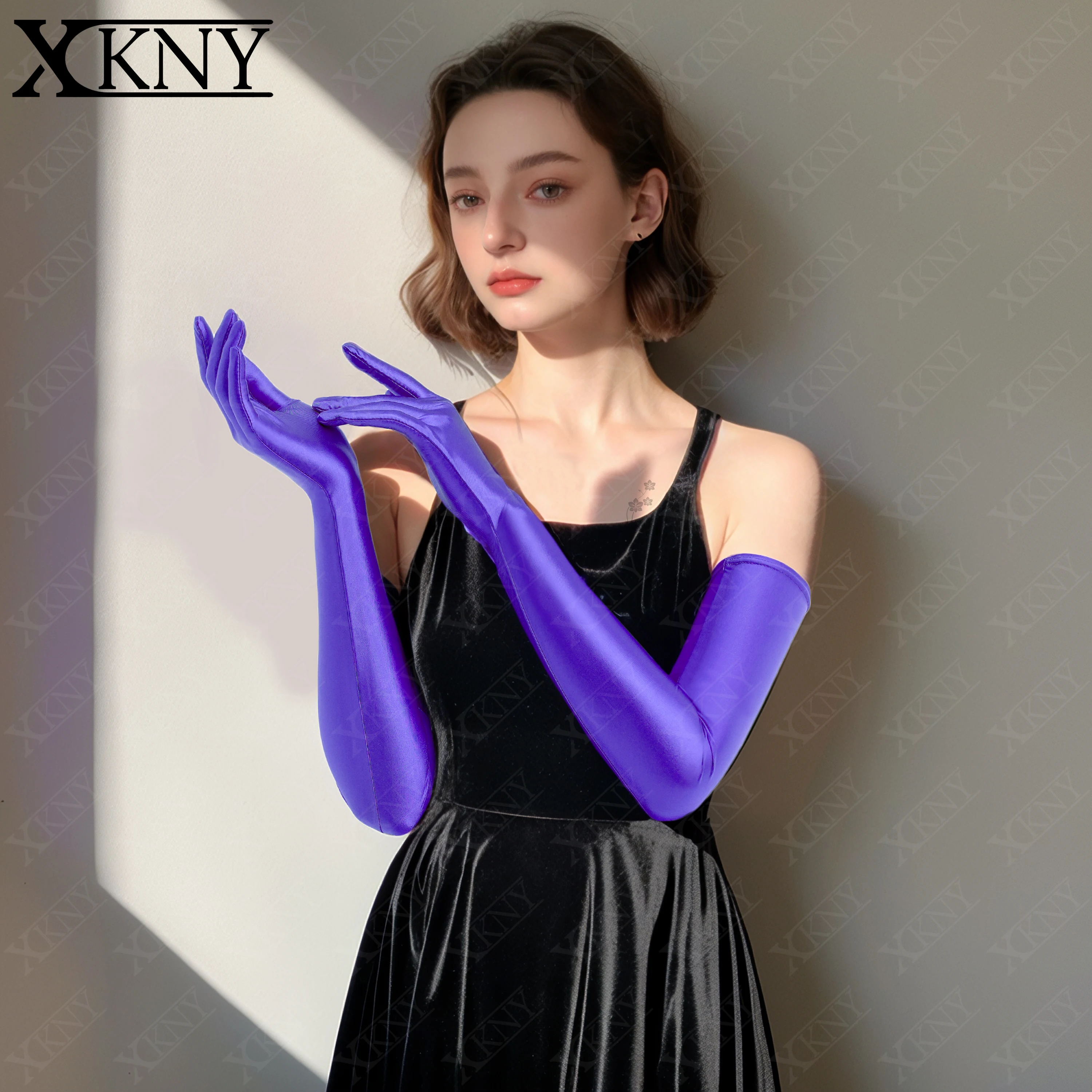 Атласные глянцевые перчатки на палец XCKNY сексуальные высокоэластичные