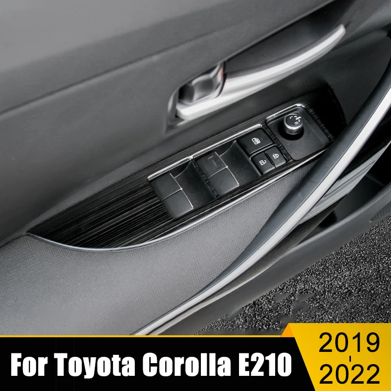 

For Toyota Corolla E210 2019-2021 2022 12th Stainless Window Switch Panel Adjust Cover Trim Stickers Strips Garnish Car Styling