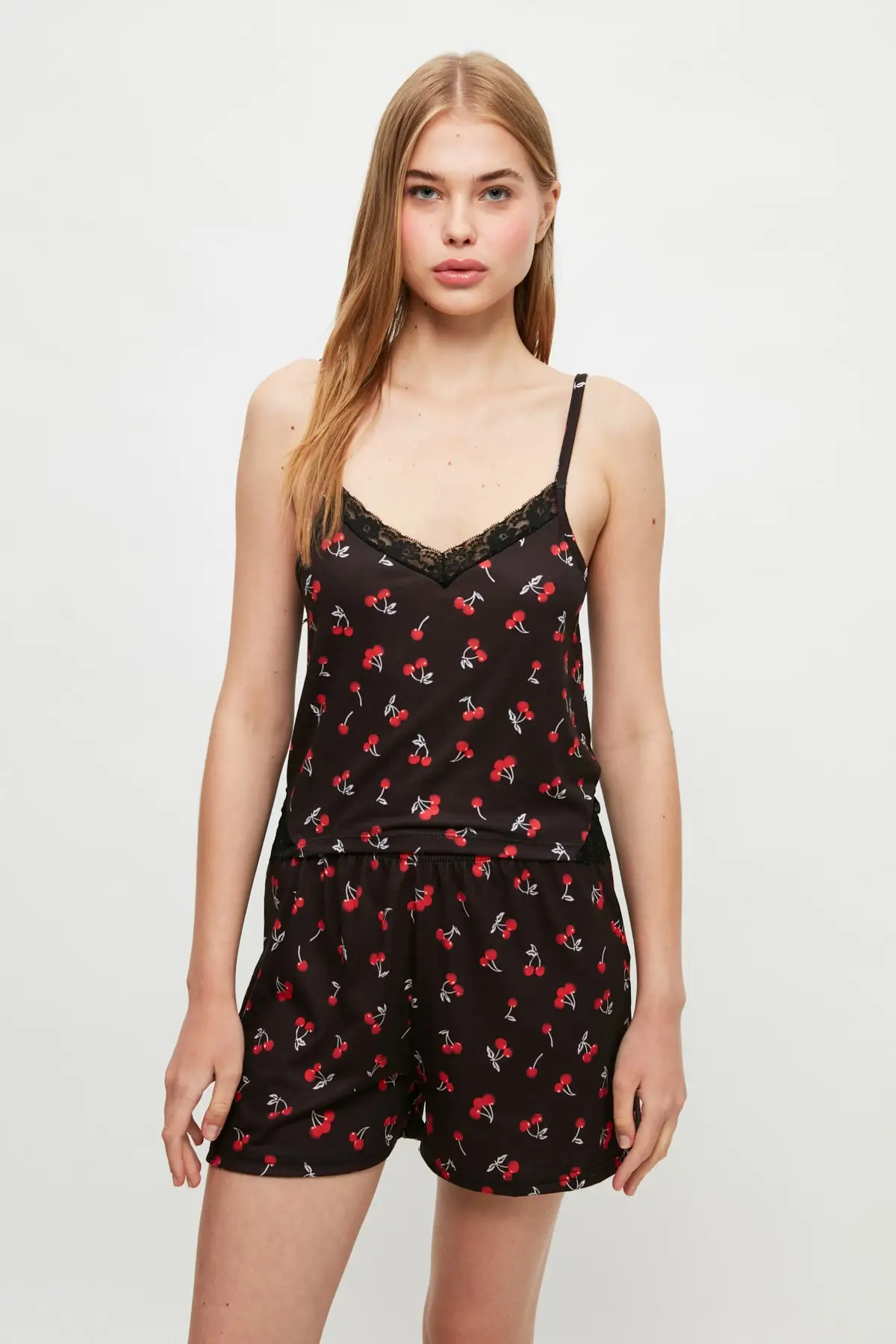 

Trendyol Cherry Pattern Knitted Pajamas Set THMSS21PT1350