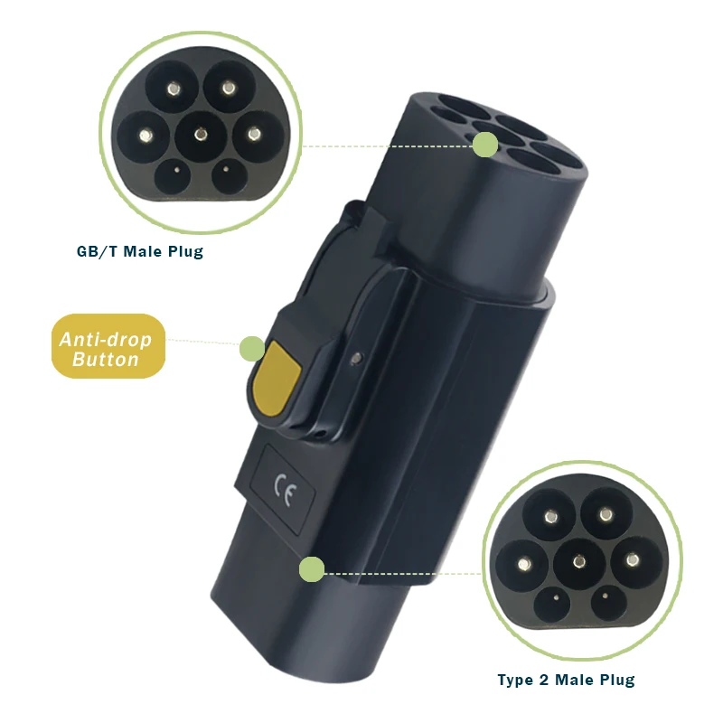 

Автомобильное зарядное устройство Connect J1772 to GBT Type 2 to GB/T 7KW 22KW Адаптер автомобильного зарядного устройства для BYD Китайский стандартный автомобиль с кнопкой