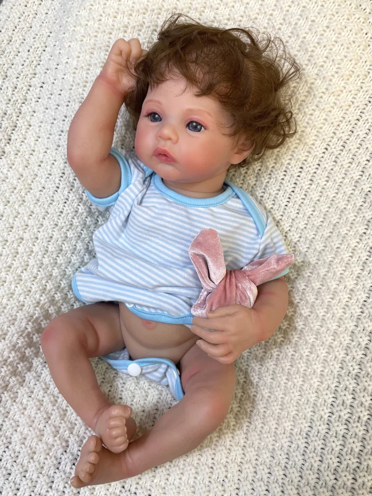 

43CM Full Body Vinyl Waterproof Reborn Doll Meadow Hand-Detailed Painting with Visible Veins Lifelike 3D Skin Tone Gift