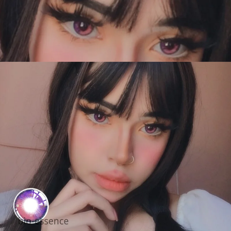 bio essence 1pair color contact lenses for eyes eye drops lenses solution blue lenses pink eyes lenses container fashion lenses free global shipping