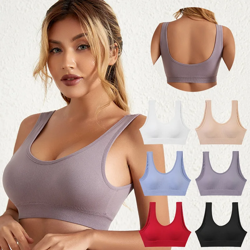 

2023 New Bra Women's plus Size plus-Sized Beauty Back Tube Top without Steel Ring Push up Tube Top Versatile Anti-Exposure Yoga