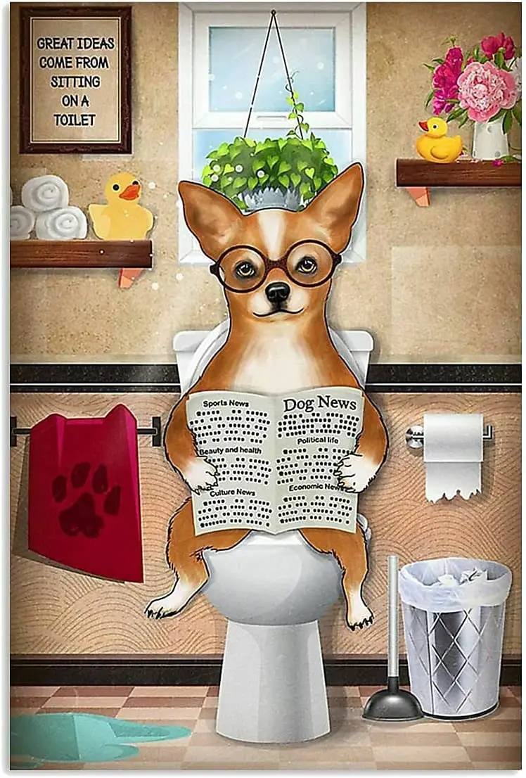Чихуахуа чтение собака новости удивительная стена d¨cor искусство подарок для