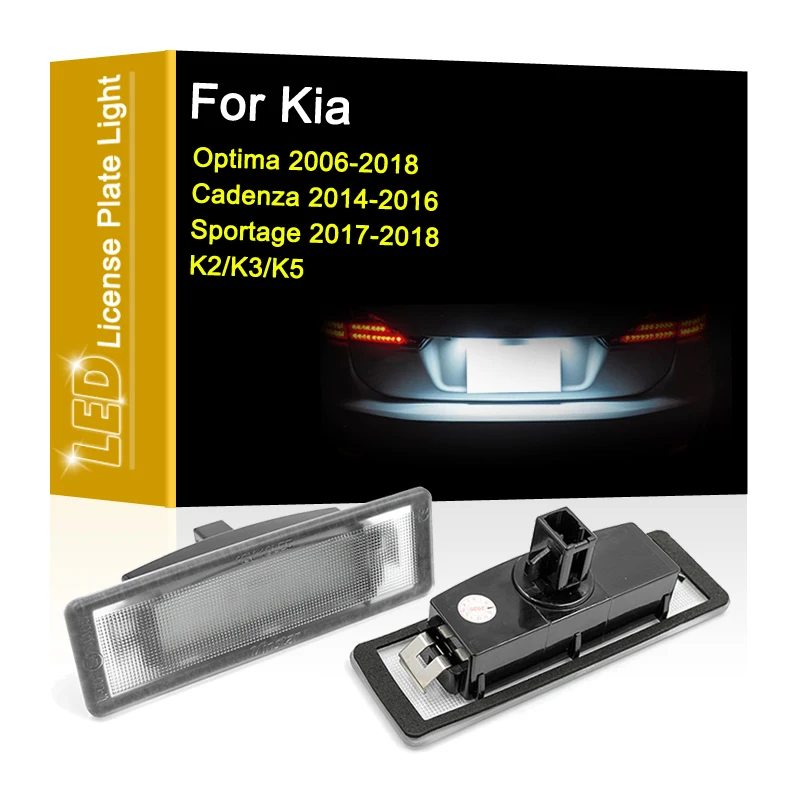 

12V LED Number Plate Lamp For Kia Optima 06-18 Cadenza 14-16 Sportage 17-18 K2 K3 K5 White License Plate Light Assembly