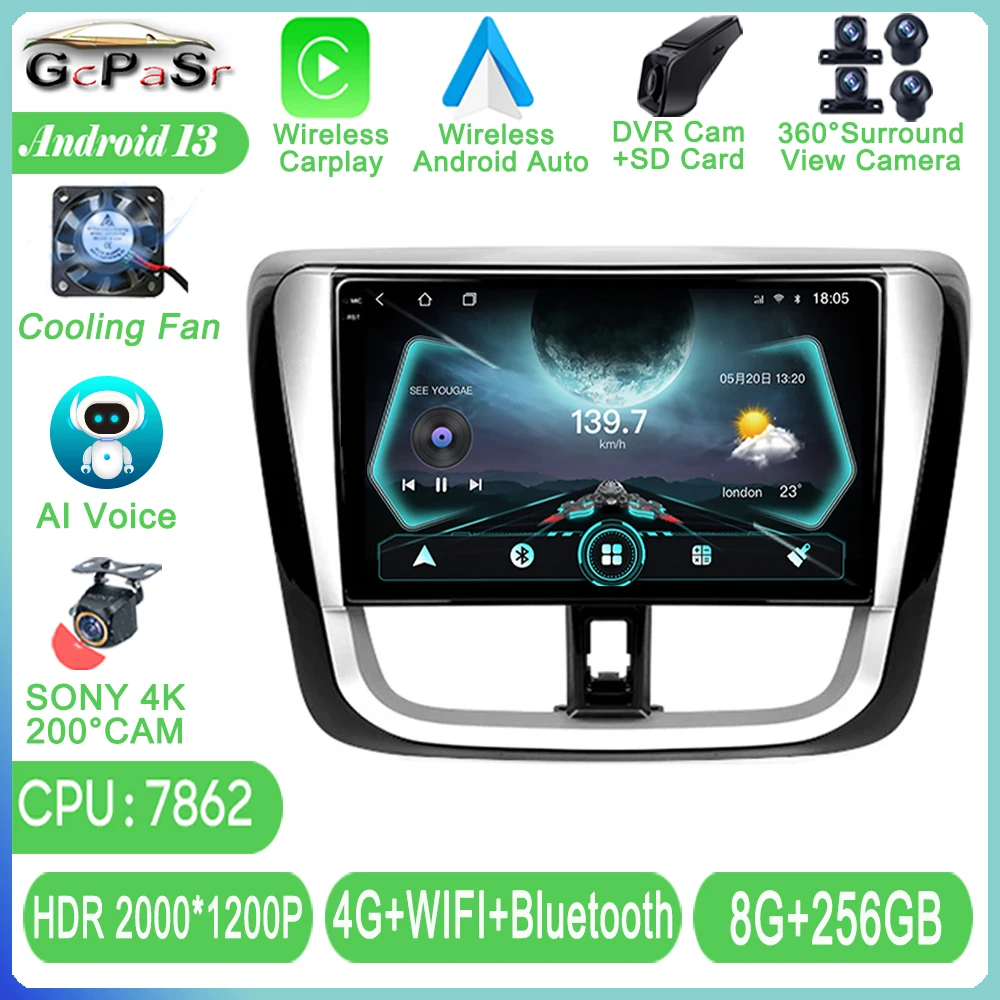 Автомагнитола на Android для Toyota Vios Yaris L 2016-2019 автомобильное радио мультимедийный