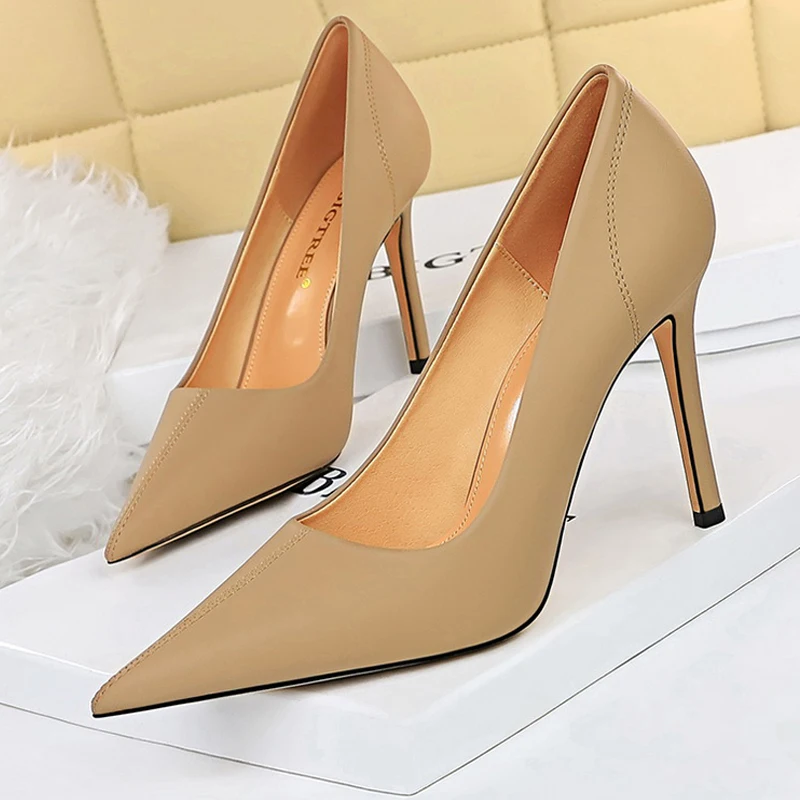 

BIGTREE Shoes 2022 Woman Pumps Fashion High Heels Occupational OL Office Shoes Sexy Stiletto Heels Ladies Shoes All-match Pumps