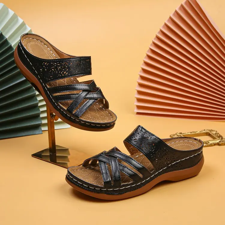 

Ladies Sandals 2022 Summer Shoes High Heels Sandals Strap Wedges Solid Color Ladies Soft Sole Summer Footwear Ladies Slippers