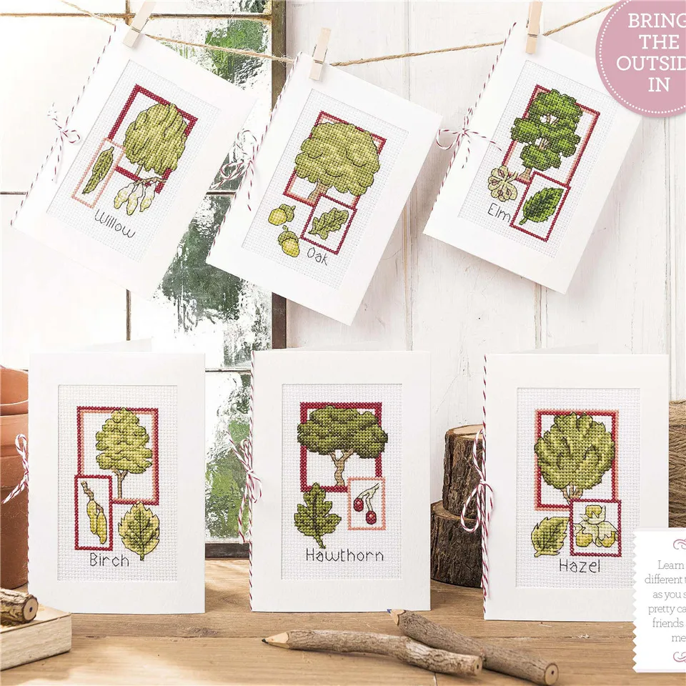 

CD448 Cross Stitch Kit Package Greeting Cards Needlework Counted Cross-Stitching Kits Christmas Mother's Father's Day Birthday