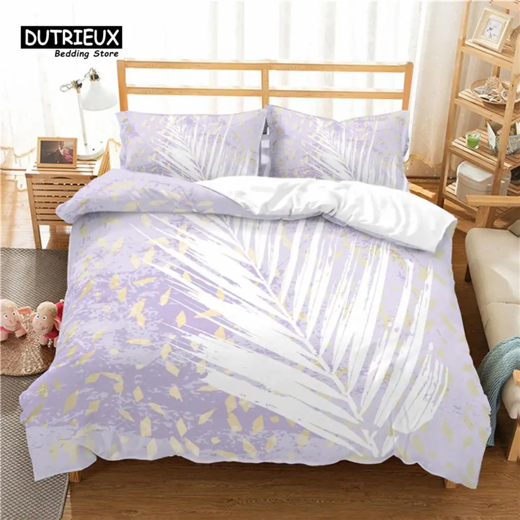 Luxury 3D Color Leaves Print Home Living Comfortable Duvet Cover Pillowcase Kid Bedding Set Queen and King EU/US/AU/UK Size