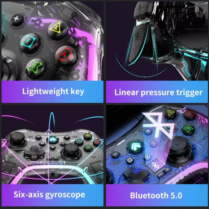 Для, PS3PS4, Android, IOS MFi Arcade, Прозрачный Bluetooth геймпад, портативный контроллер (art.: 3920bfef0d423) - 3920bfef0d423