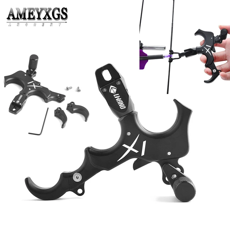 

Archery Compound Bow Release Aids 3/4 Finger Thumb Trigger Caliper Hunting Grip Shooting Hunting Compound Bow Accessories