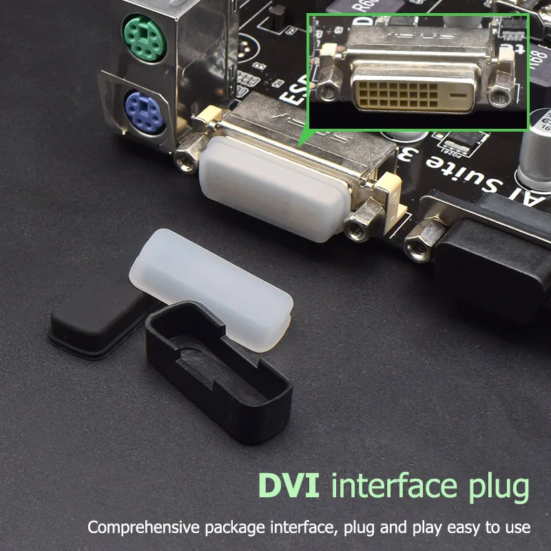 1/5/10/20 шт. Пылезащитная заглушка интерфейса DVI, силиконовая ...