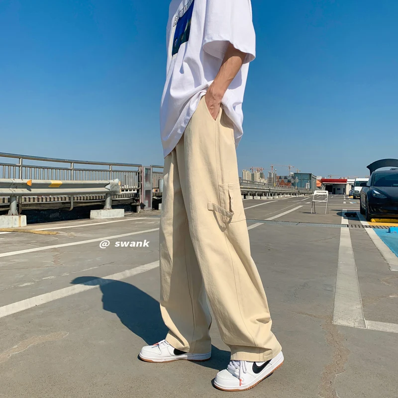 Korean Fashion Men Baggy Cargo Pants 