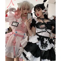 maid cat lolita dress outfit pink black soft cute girl maid lovely cosplay anime two dimensional princess dresses vdm1