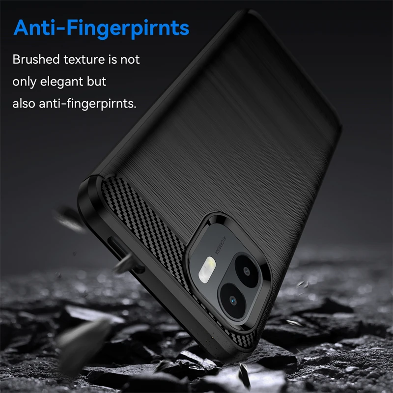 For Redmi A2 Case Cover Xiaomi Redmi A2 Capas Phone Back Soft TPU Shockproof Bumper Carbon Fiber Cover Redmi A 1 2 A1 A2 Plus