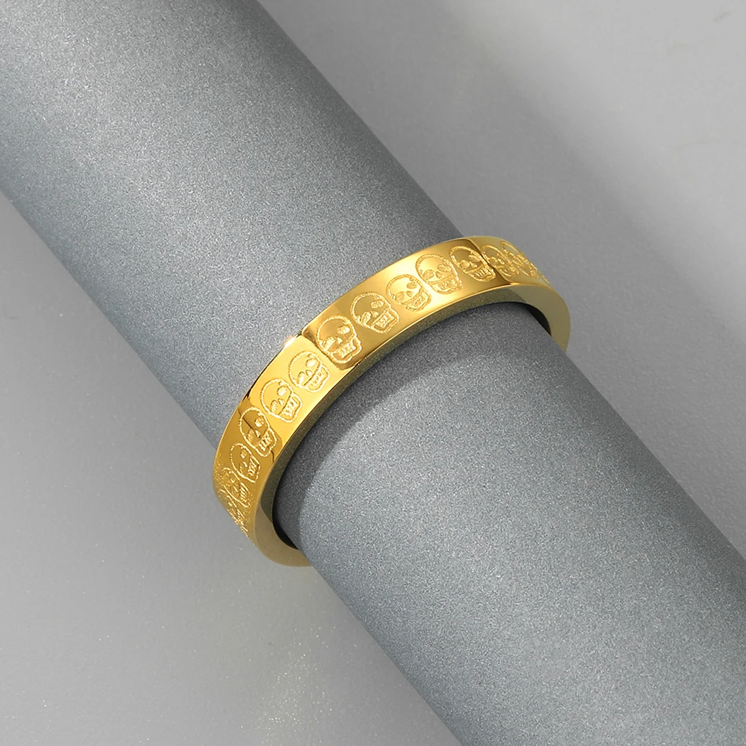 Кольцо из нержавеющей стали в виде черепа стиле панк