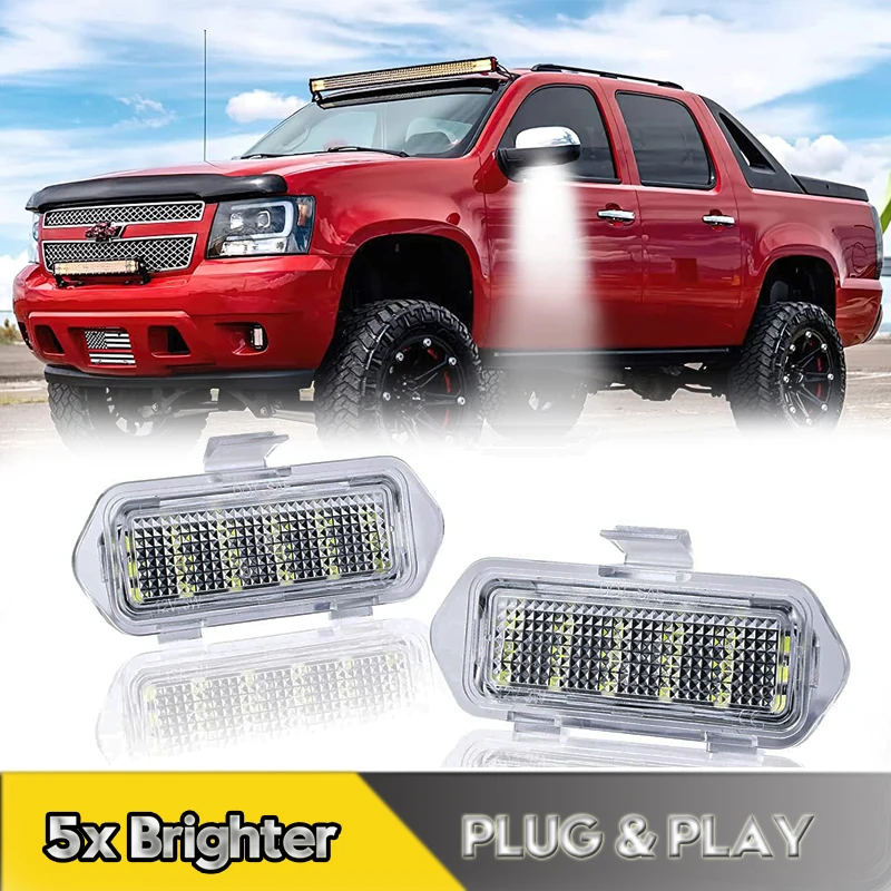 

2Pcs LED Under Side Mirror Lights Puddle Lamps For Chevy Silverado Avalanche Subrban GMC Sierra 1500 2500 3500 Cadillac Escalade