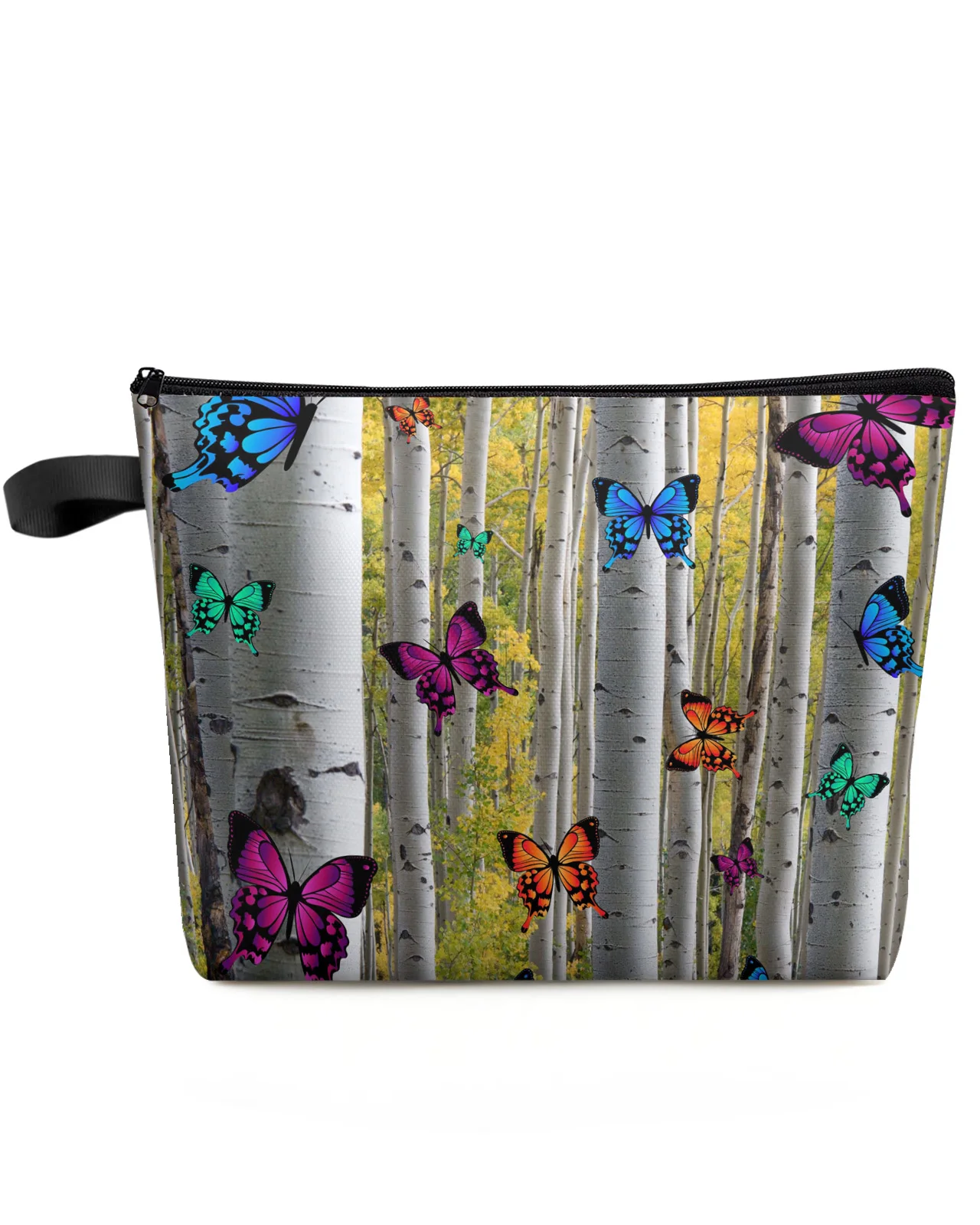 

Color Butterfly Birch Forest Makeup Bag Pouch Travel Essentials Lady Women Cosmetic Bags Toilet Organizer Storage Pencil Case