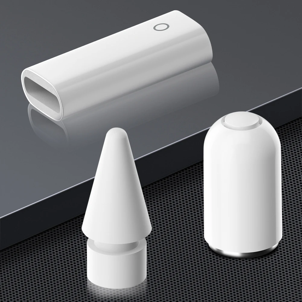 Cap Pen Tip Kits 3-in-1 Charging Adapter Replacement Built-in Smart Chip Lightweight For Apple Pencil 1