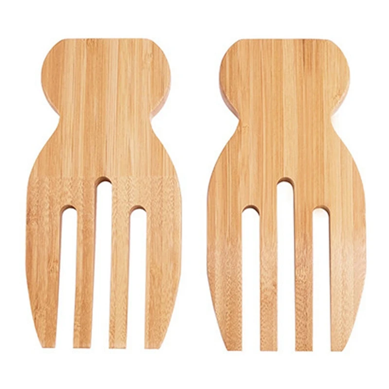 Bamboo Salad Hands Natural Rice Spoon Non-Stick Soup Unpainted Wooden Stirring Fork Utensils Durable