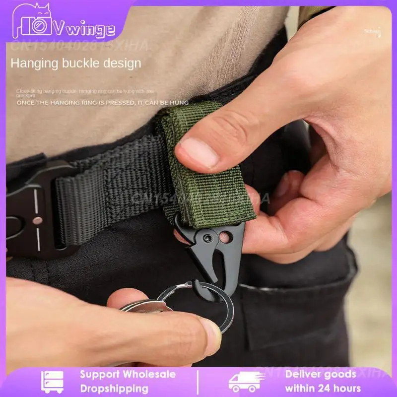 

Tactical Mountaineering Buckle Military Climbing Camping Tool Nylon Carabiner Keychain Webbing Belt Triangle Camping Supplies