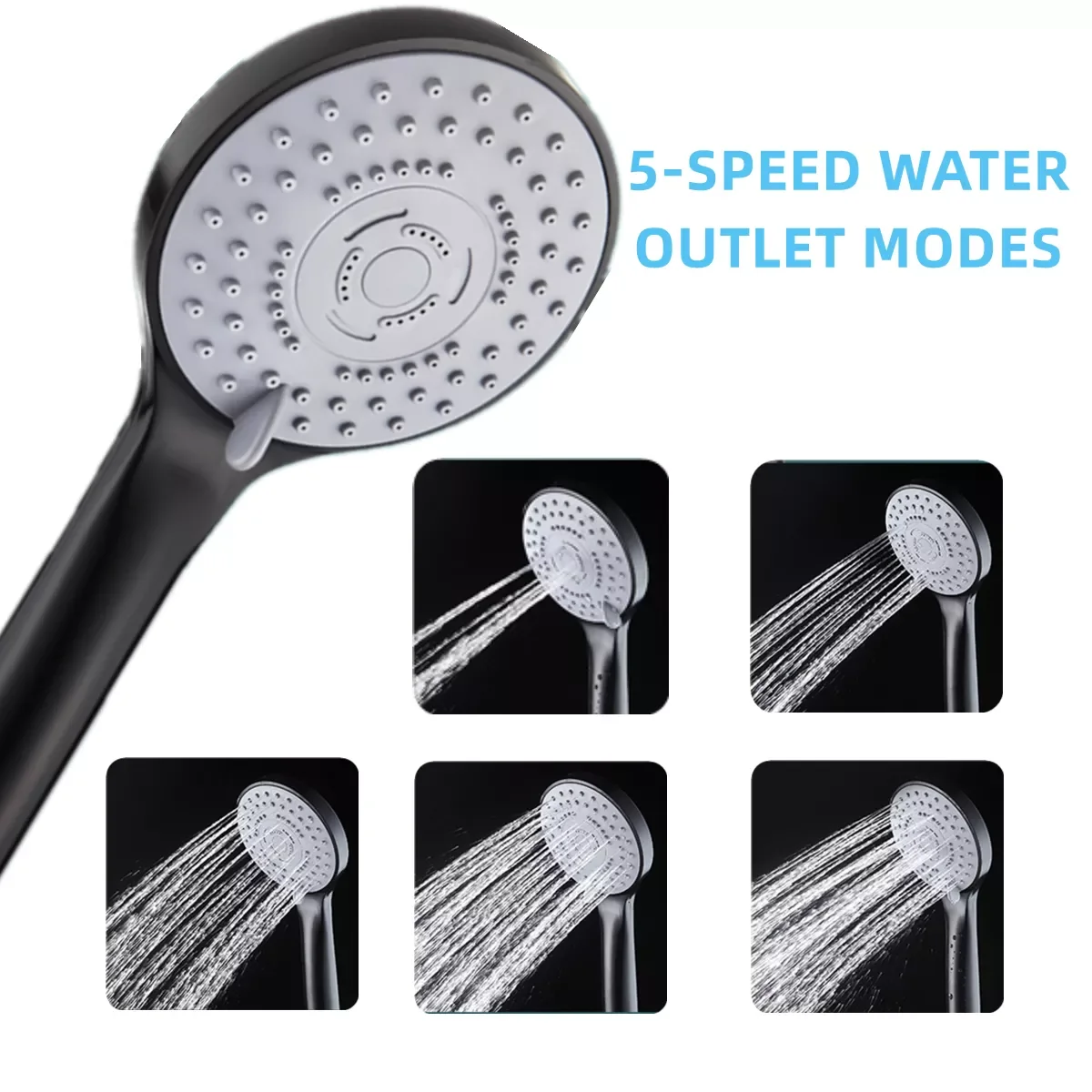 

Shower Adjustable Jetting Shower Head Water Saving Handheld Adjustable 5 Modes SPA Shower Bath Head Bathroom Accessorie