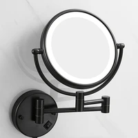 makeup mirrors black brass led extending folding wall mounted double side led light mirror 3x 5x 10x magnification bath mirrors