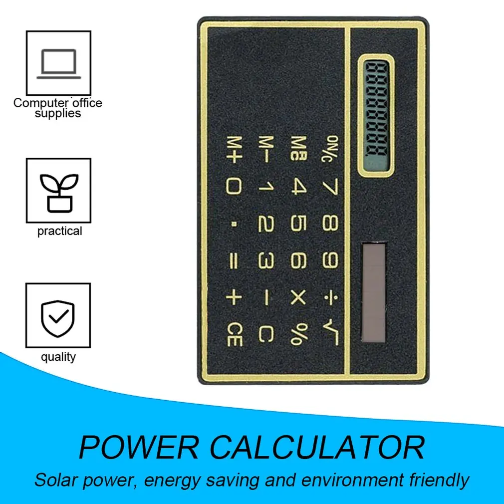 

8 Digit Ultra Thin Solar Power Calculator with Touch Screen Credit Card Design Portable Mini Calculator for Business School